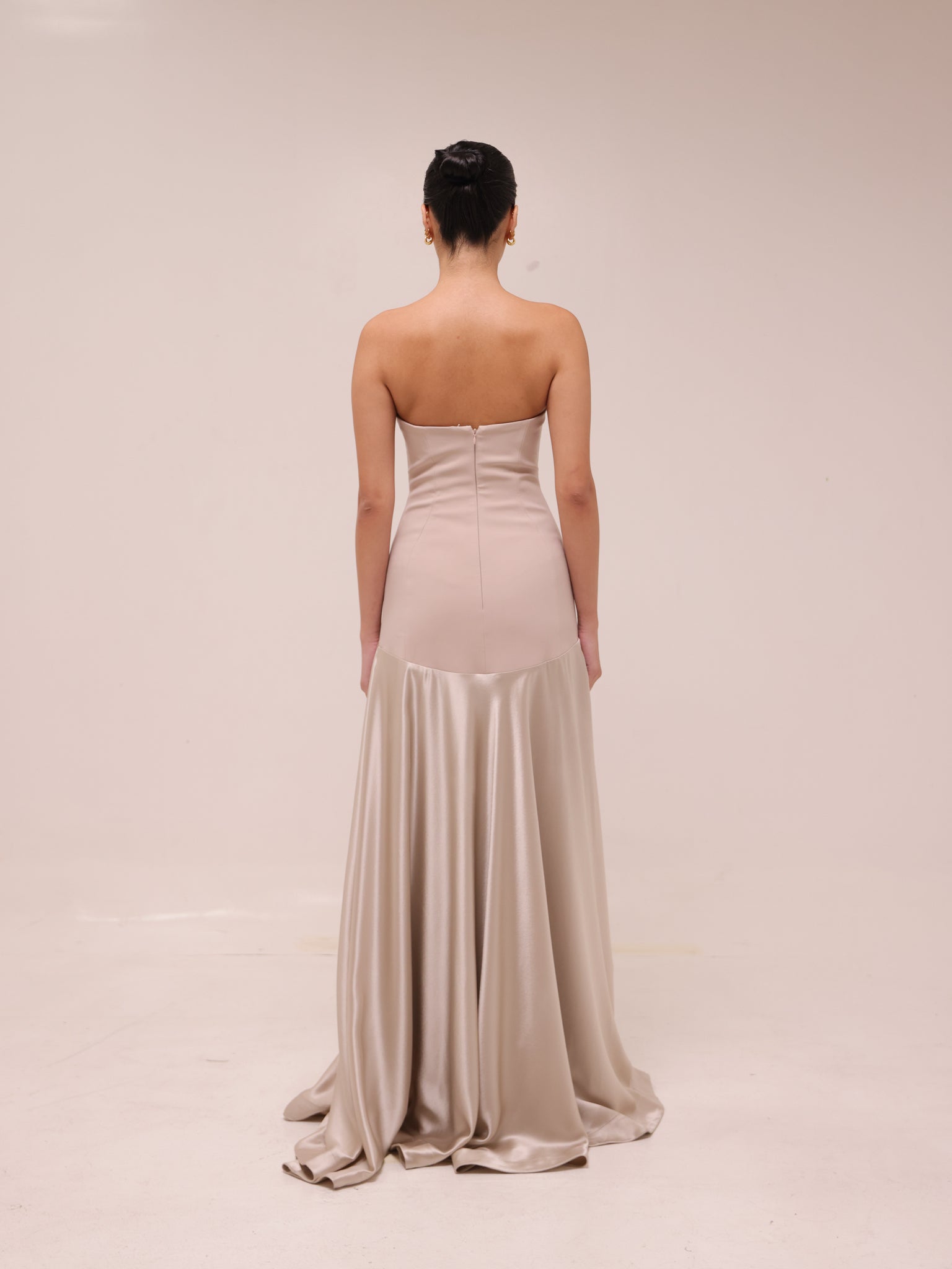 Aura Strapless Gown - Glacier Grey