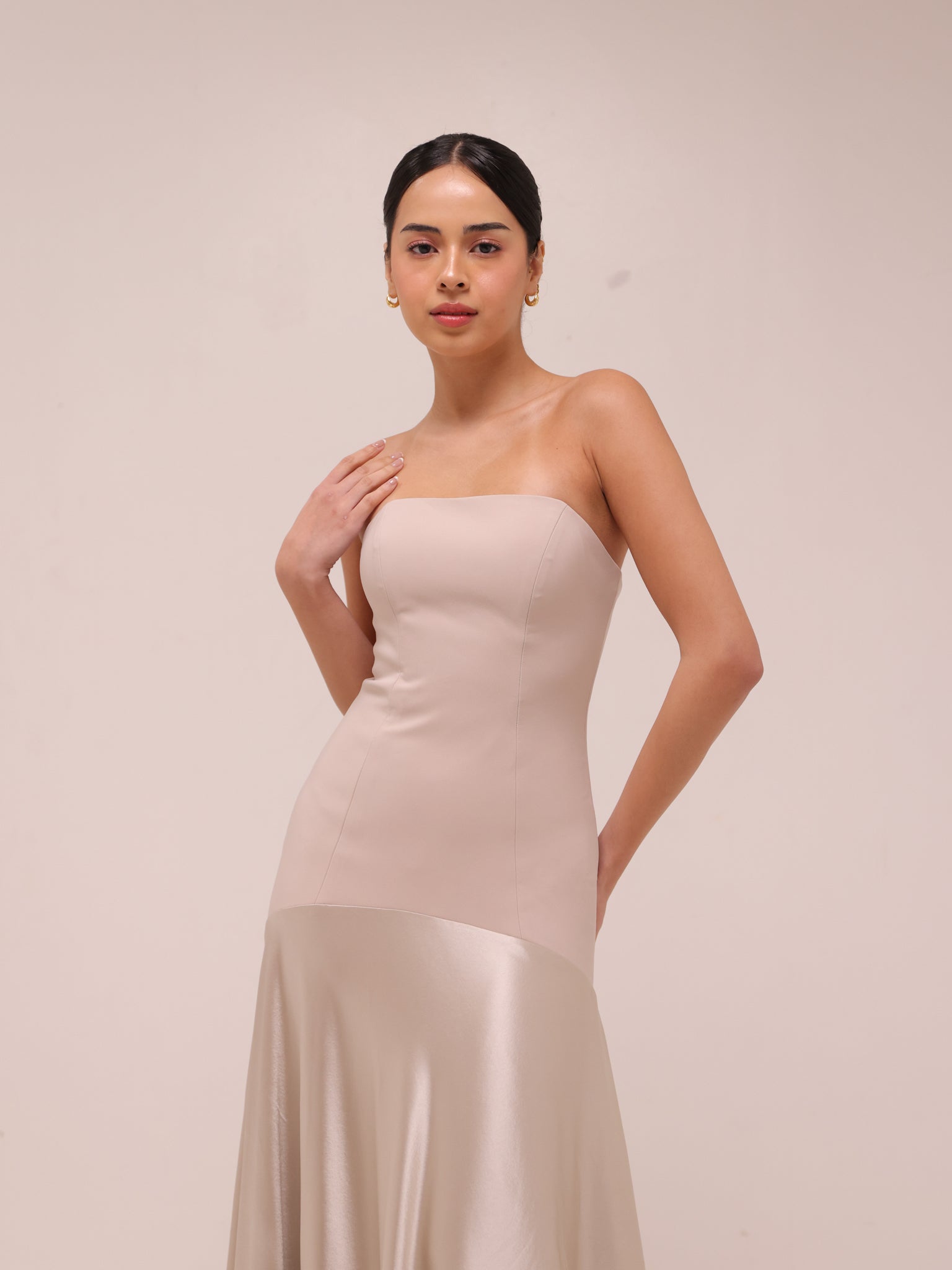 Aura Strapless Gown - Glacier Grey