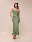 Lush Green Tube Satin Dress