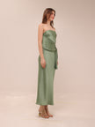 Lush Green Tube Satin Dress
