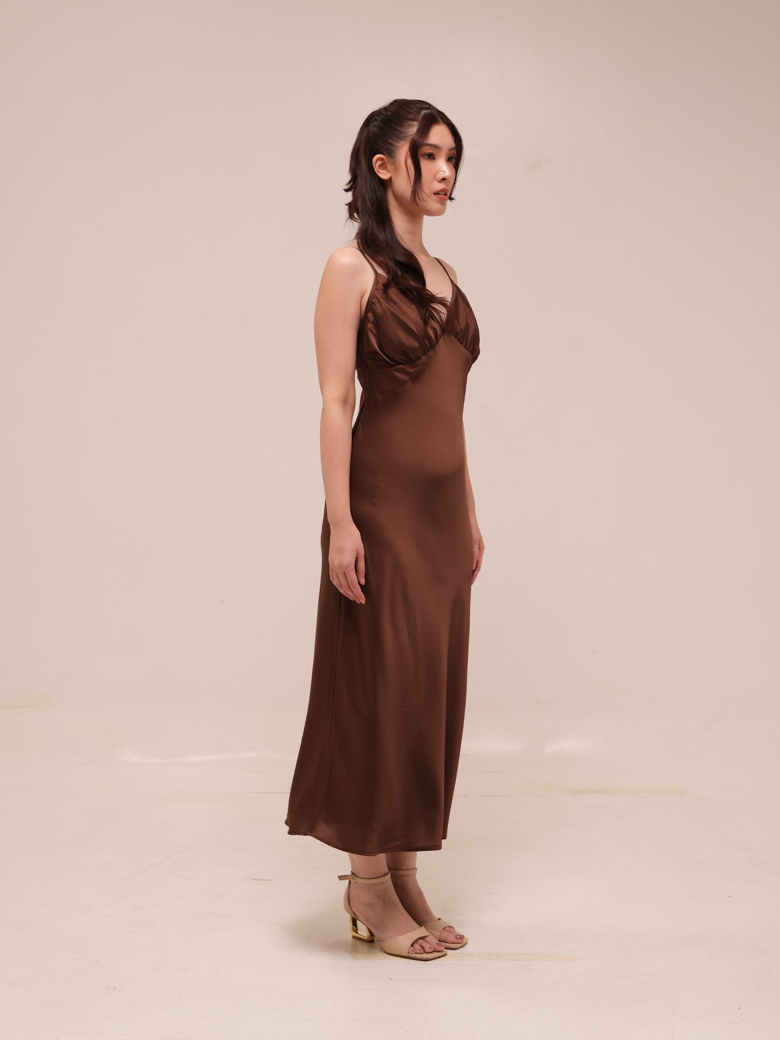 Sienna Satin Midi Slip Dress
