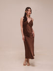 Sienna Satin Midi Slip Dress