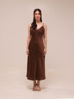 Sienna Satin Midi Slip Dress