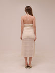 Elara Ruched Halter Maxi Dress