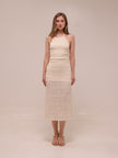 Elara Ruched Halter Maxi Dress