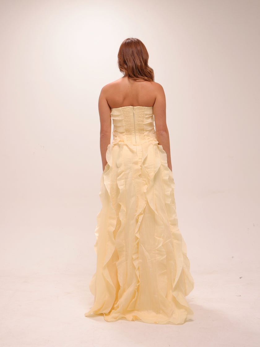 Allaire Gown in Butter Yellow