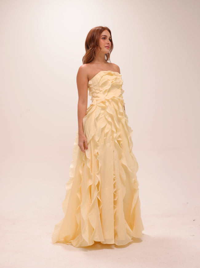 Allaire Gown in Butter Yellow