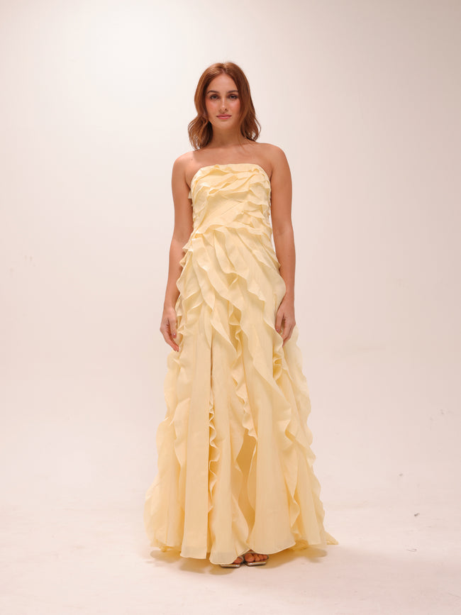 Allaire Gown in Butter Yellow