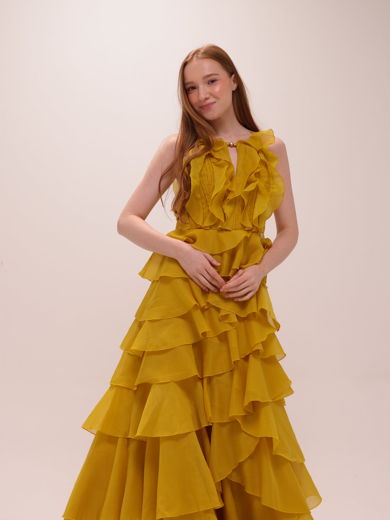 Cleo Gown in Chartreuse