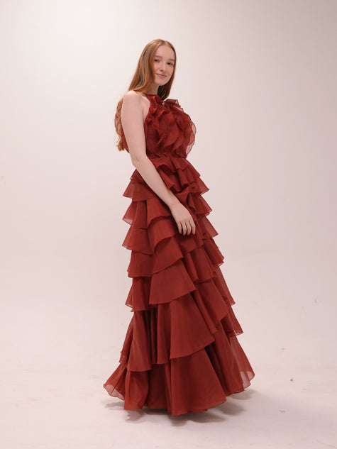 Cleo Gown in Rust