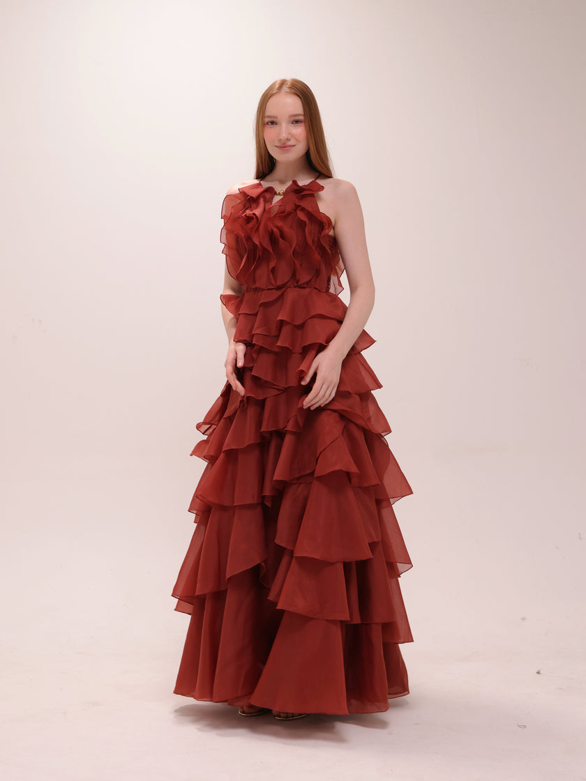 Cleo Gown in Rust