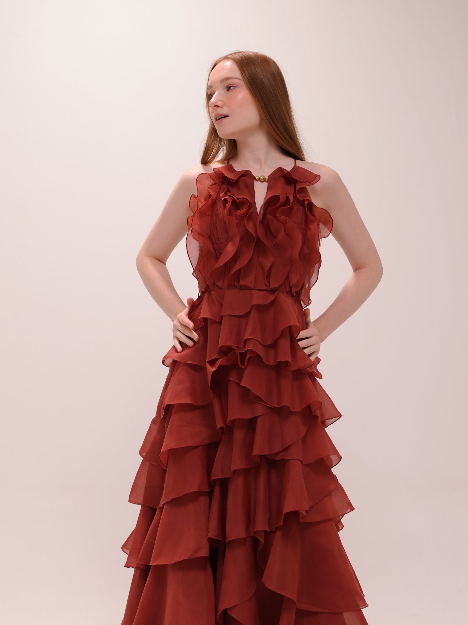 Cleo Gown in Rust