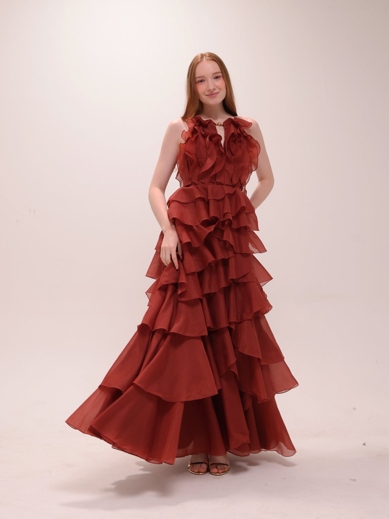 Cleo Gown in Rust