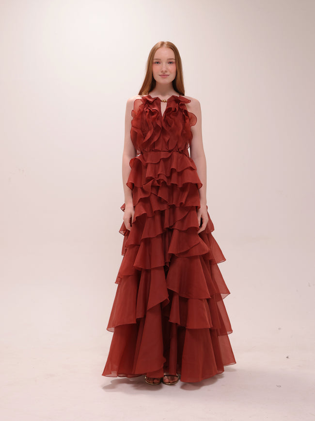 Cleo Gown in Rust