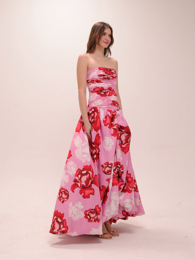 Behold Maxi Dress in Pink Boldly Blooming