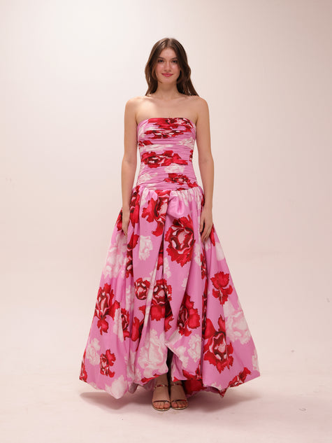 Behold Maxi Dress in Pink Boldly Blooming