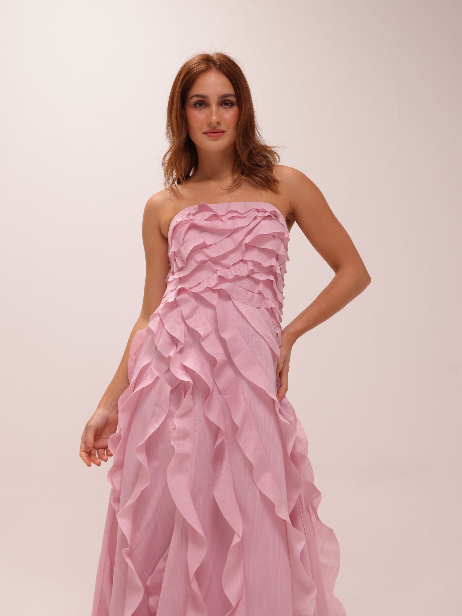Allaire Gown in Chalk Pink