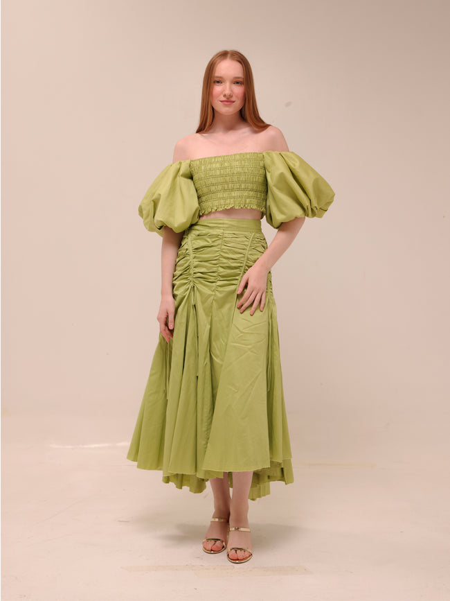 Siren Cropped Top and Midi Skirt Set