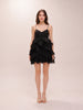 Elsie Pleat Mini Dress in Black
