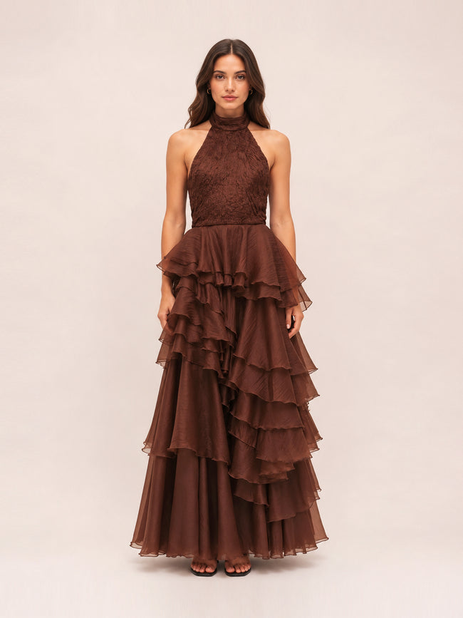 Fayette Gown in Dark Chocolate