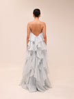 Pandorea Layered Maxi Dress in Silver Blue