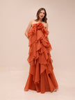 Pandorea Layered Maxi Dress in Coral Clay