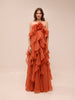 Pandorea Layered Maxi Dress in Coral Clay