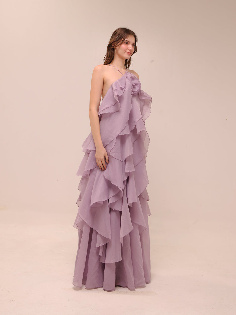 Pandorea Layered Maxi Dress in Lilac
