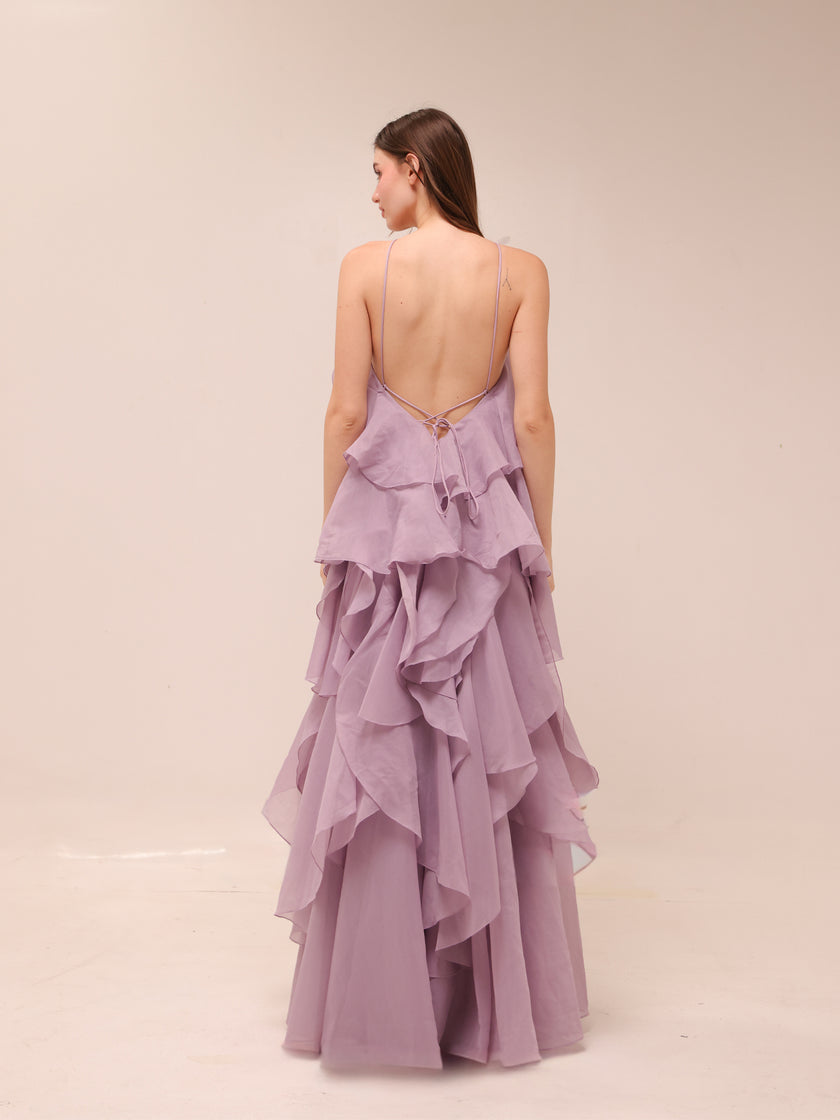 Pandorea Layered Maxi Dress in Lilac
