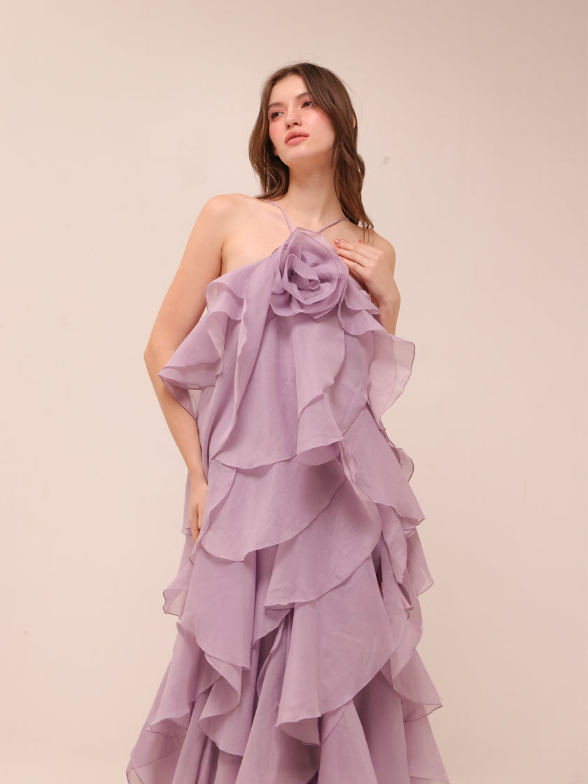 Pandorea Layered Maxi Dress in Lilac