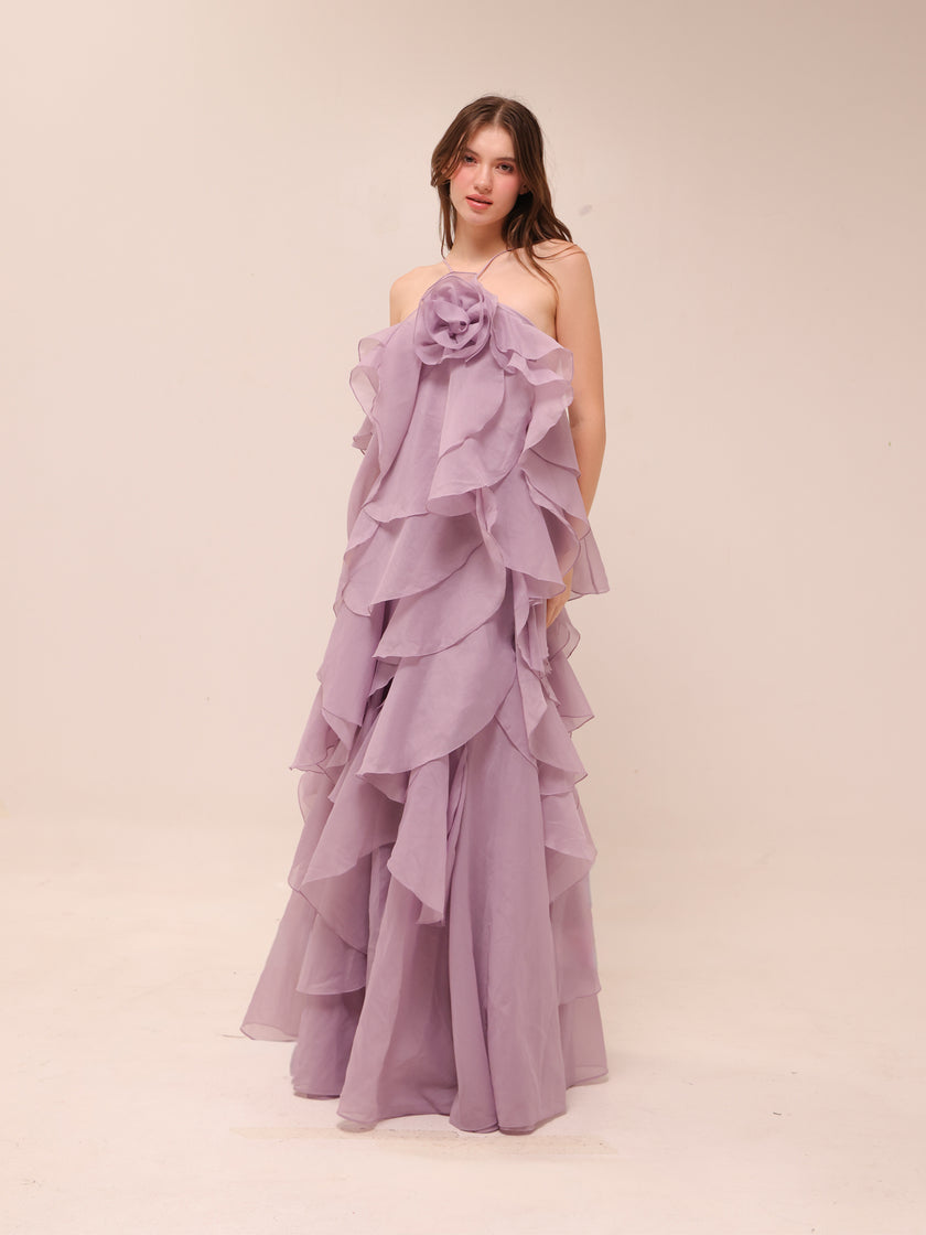 Pandorea Layered Maxi Dress in Lilac