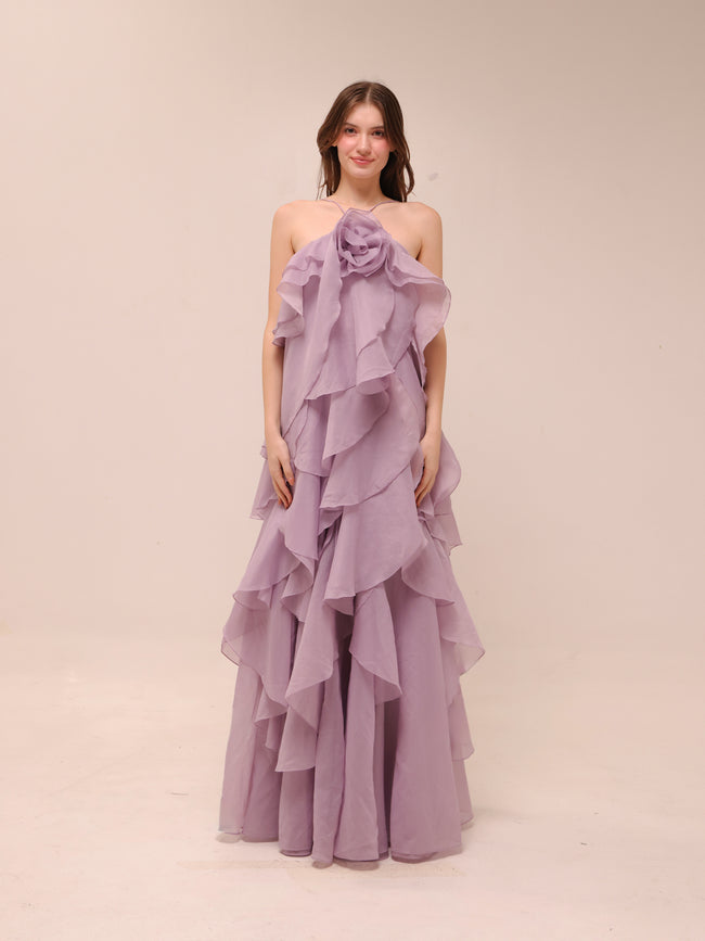 Pandorea Layered Maxi Dress in Lilac