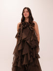 Pandorea Layered Maxi Dress in Carob