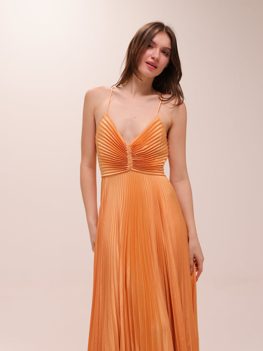 Aries Maxi Dress in Mandarin Orange