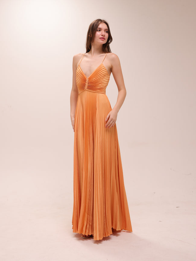 Aries Maxi Dress in Mandarin Orange