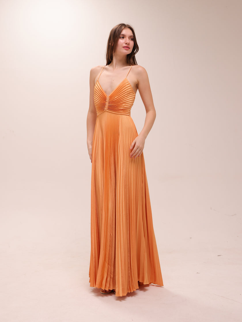Aries Maxi Dress in Mandarin Orange