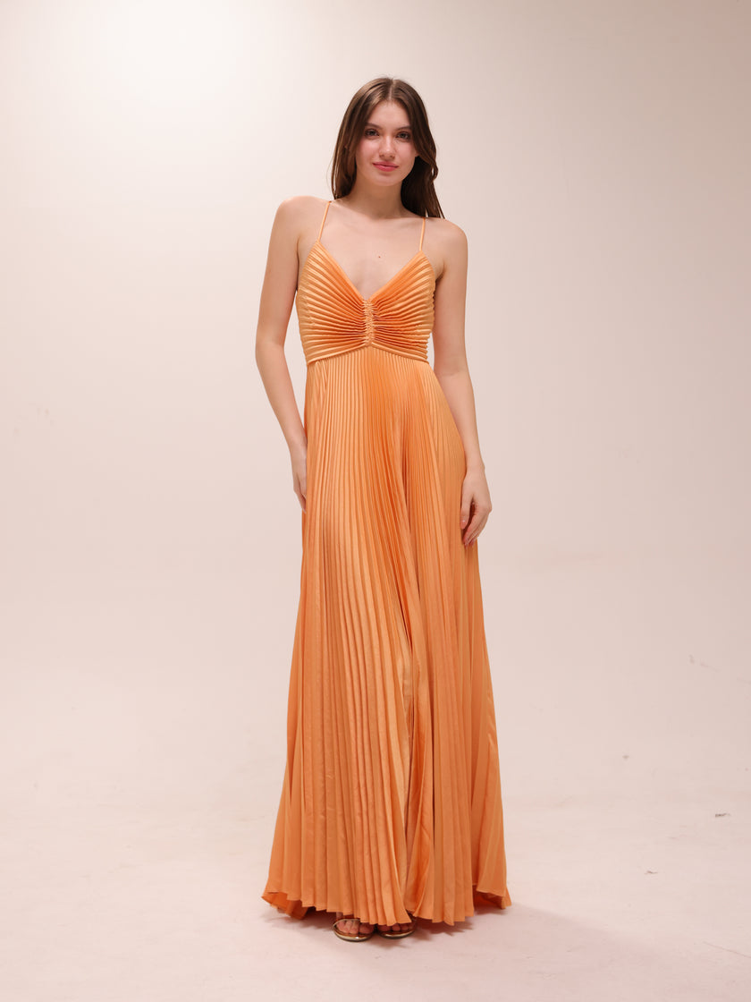 Aries Maxi Dress in Mandarin Orange