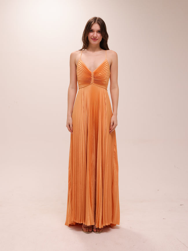 Aries Maxi Dress in Mandarin Orange