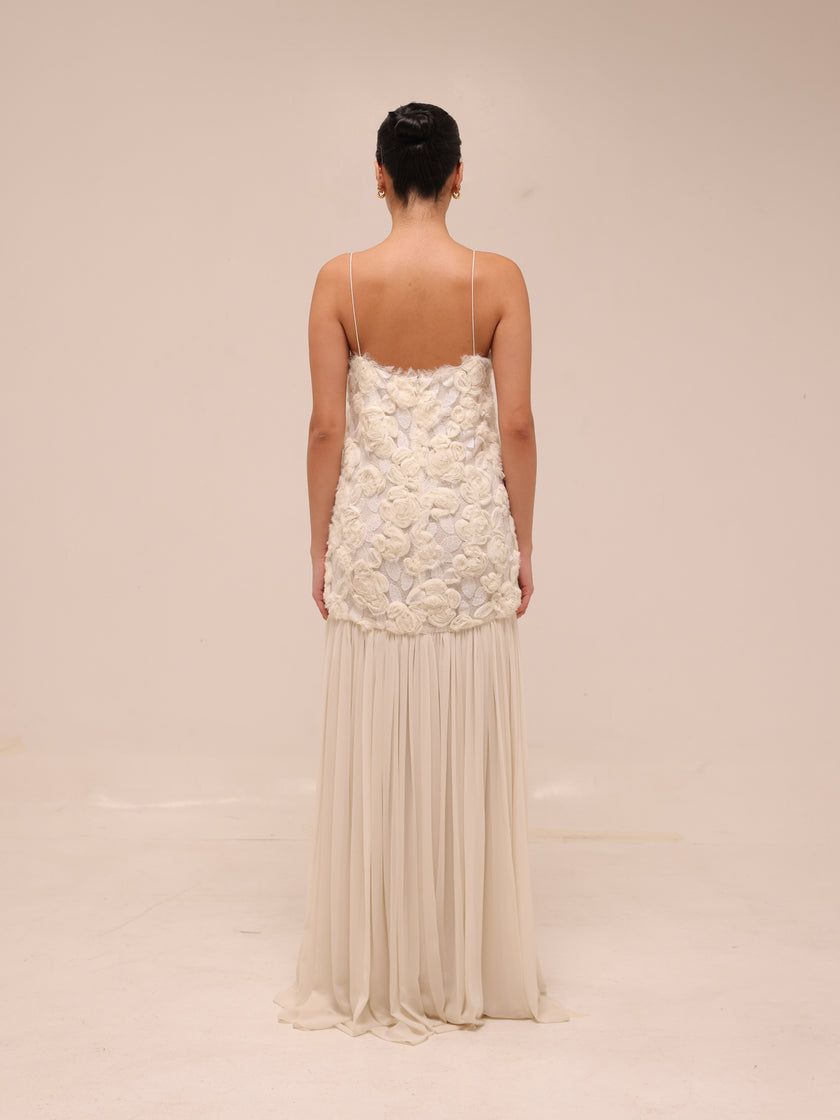 Natalina Floral White Maxi Dress