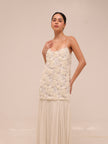 Natalina Floral White Maxi Dress