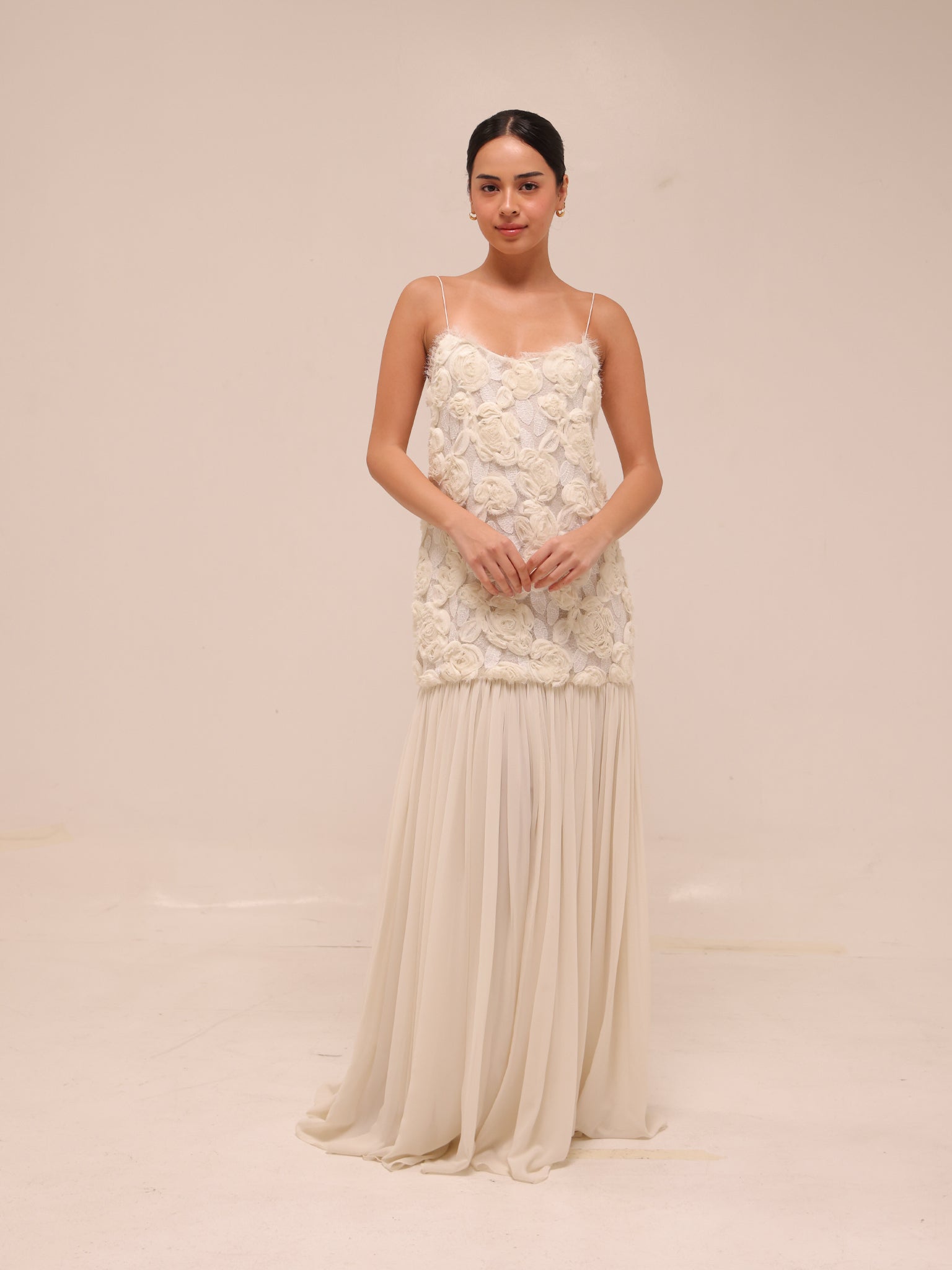 Natalina Floral White Maxi Dress