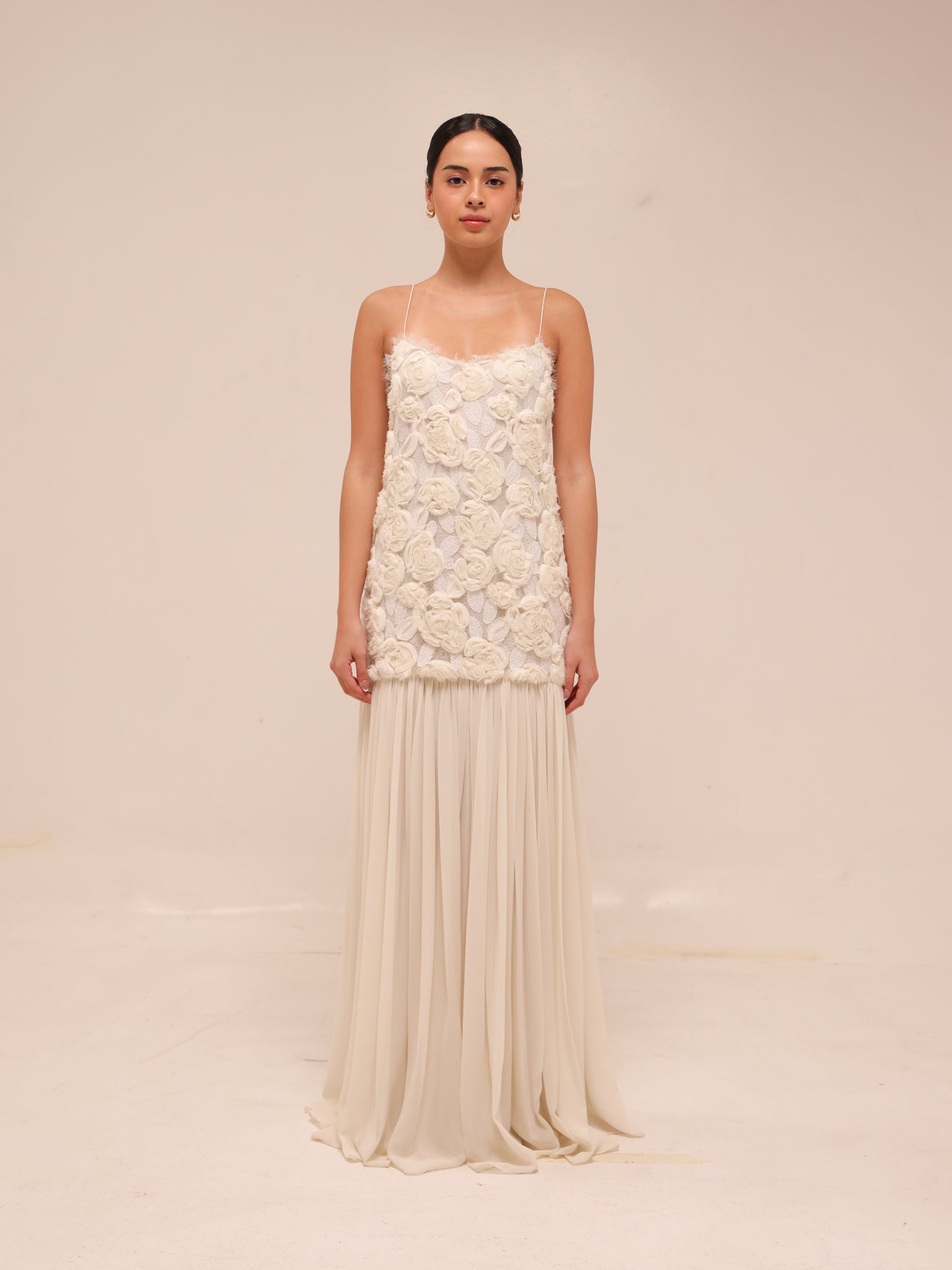 Natalina Floral White Maxi Dress