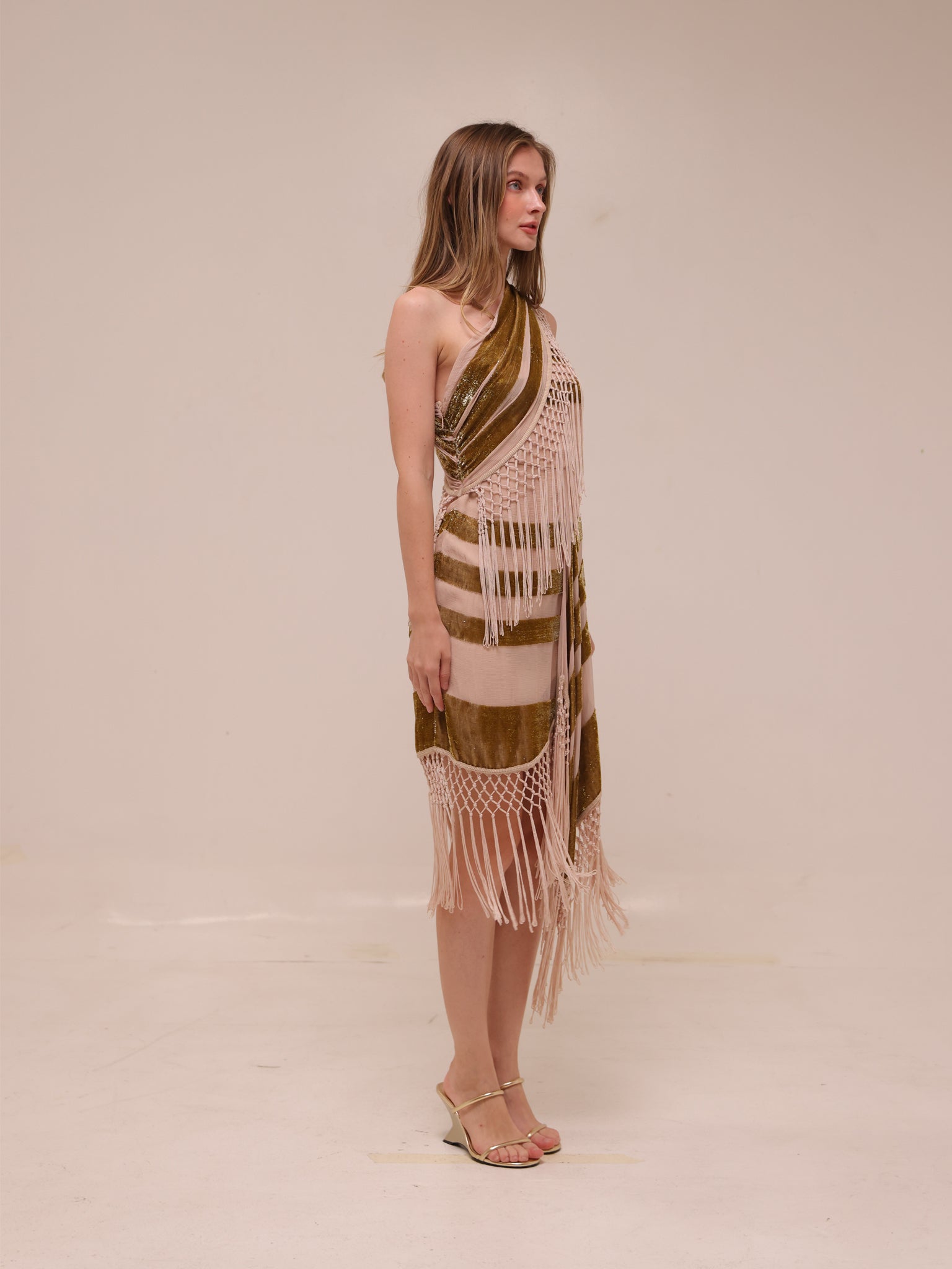 One Shoulder Tassel Dress