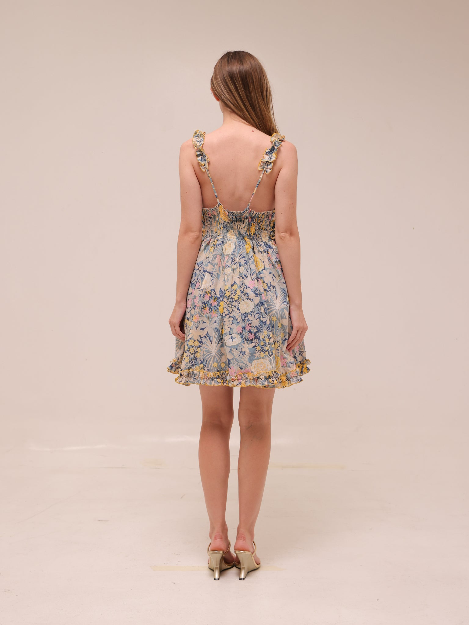 Gardenia Floral Print Mini Dress