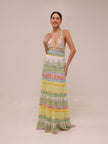 Karolina Paneled Floral-Print Maxi Dress