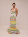 Karolina Paneled Floral-Print Maxi Dress