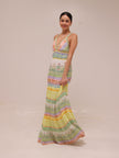 Karolina Paneled Floral-Print Maxi Dress