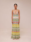 Karolina Paneled Floral-Print Maxi Dress