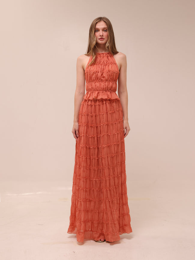 Juliette Halter Set in Coral