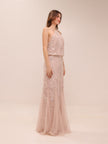 Bead Blouson Long Dress